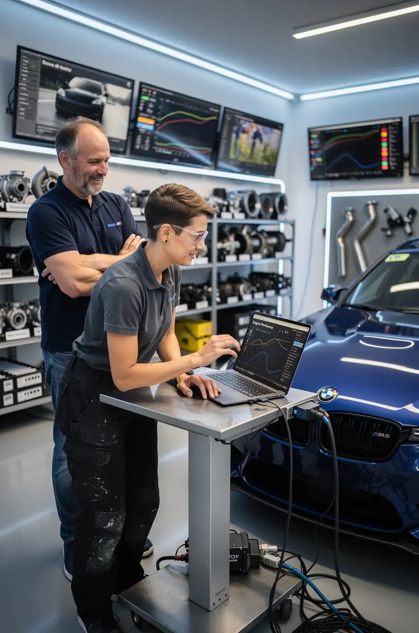 Sportliches Auto mit individuell gestalteter Karosserie und Lackierung