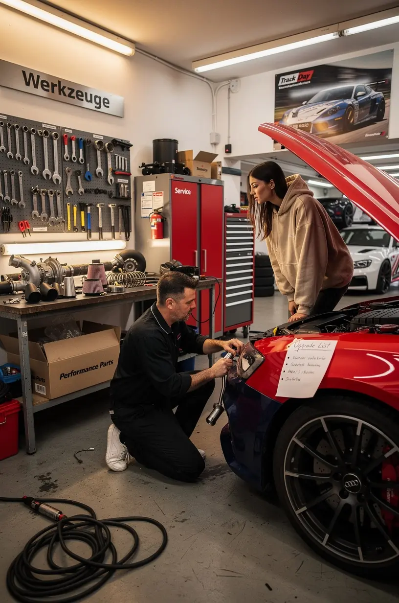 Hochleistungsreifen und Bremsen für optimiertes Fahrverhalten auf der Hebebühne